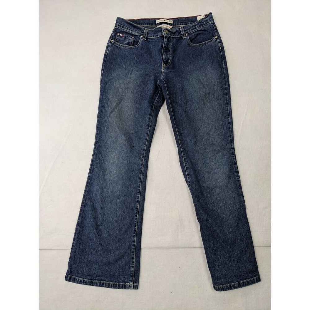 Tommy Hilfiger Womens Jeans‎ Sz 10 R Low Rise Flare Cotton Blend Blue